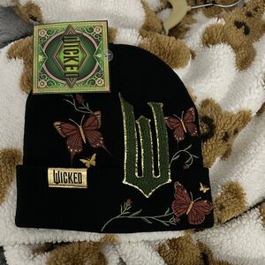 Wicked Black Embroidered Beanie
